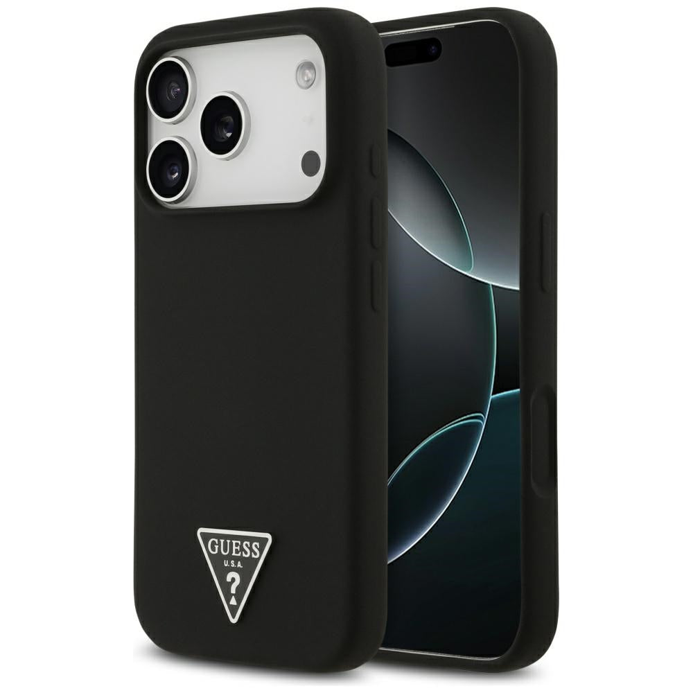 MagSafe Hülle für Apple iPhone 17 Pro, Guess, Triangle Logo, Schwarz