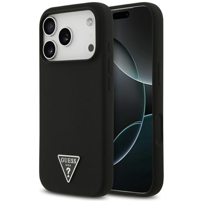 MagSafe Hülle für Apple iPhone 17 Pro, Guess, Triangle Logo, Schwarz