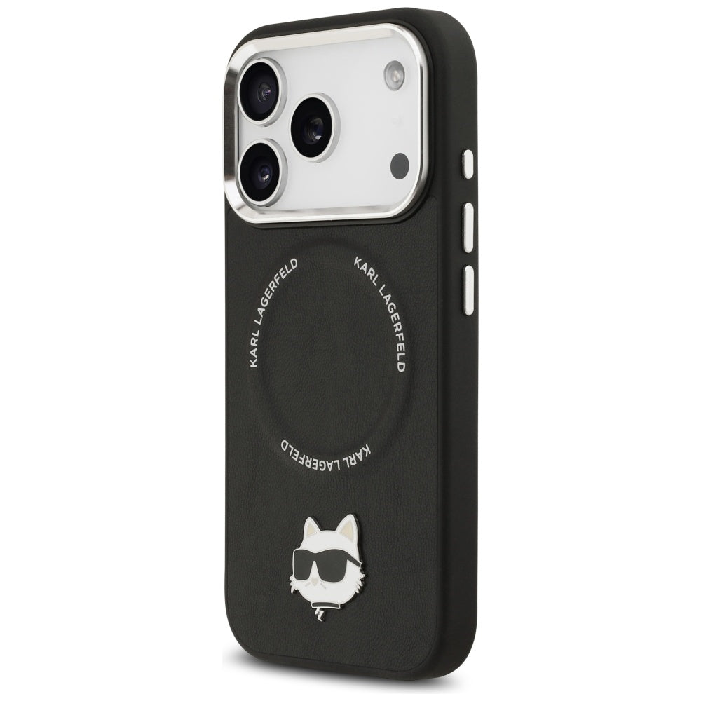 MagSafe Hülle für Apple iPhone 17 Pro, Karl Lagerfeld, Choupette Pin, Schwarz