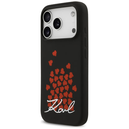 MagSafe Case for Apple iPhone 17 Pro, Karl Lagerfeld, Heart Sign Logo, Black