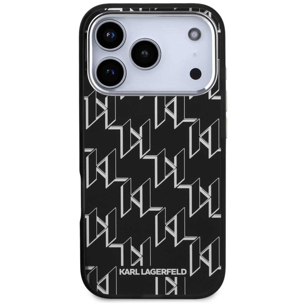 MagSafe Hülle für Apple iPhone 17 Pro, Karl Lagerfeld, IML KL Monogram, Schwarz