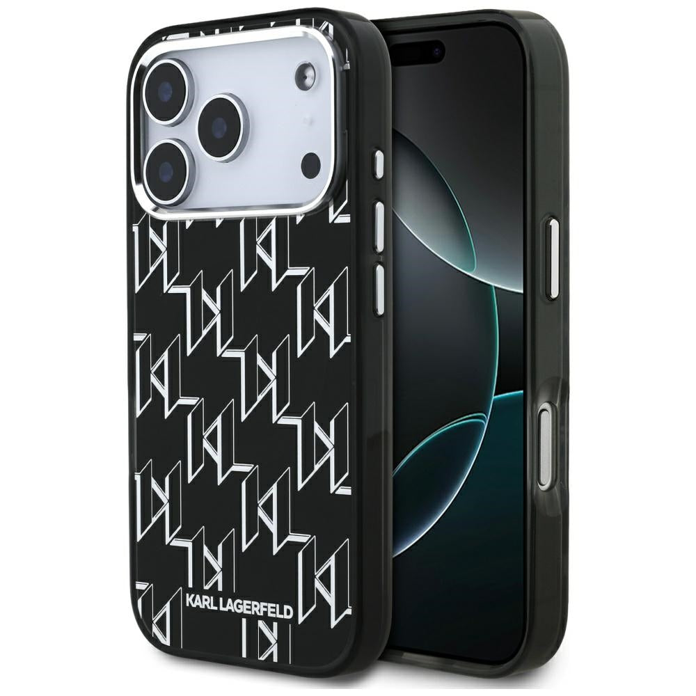 MagSafe Hülle für Apple iPhone 17 Pro, Karl Lagerfeld, IML KL Monogram, Schwarz
