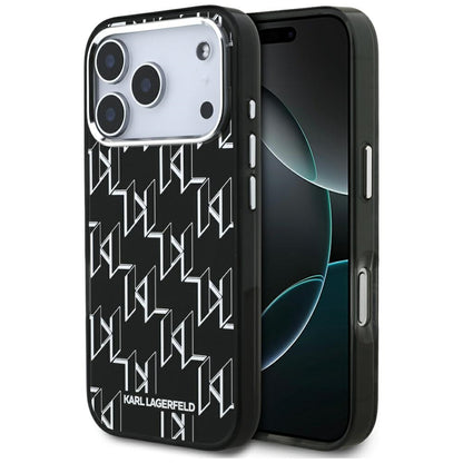 MagSafe Hülle für Apple iPhone 17 Pro, Karl Lagerfeld, IML KL Monogram, Schwarz