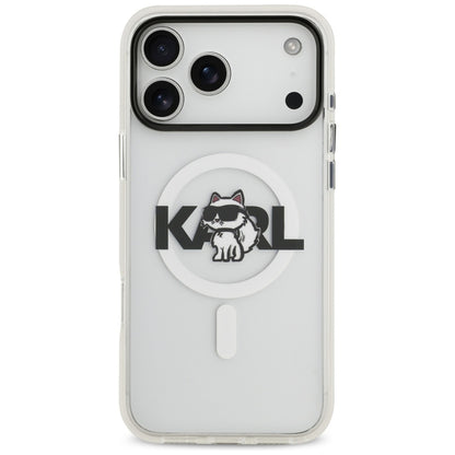 MagSafe Hülle für Apple iPhone 17 Pro, Karl Lagerfeld, IML Sketch Logo Choupette, Transparent
