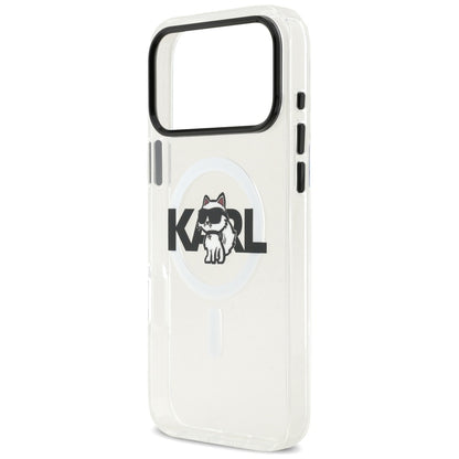 MagSafe Hülle für Apple iPhone 17 Pro, Karl Lagerfeld, IML Sketch Logo Choupette, Transparent