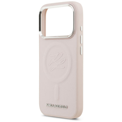MagSafe Case for Apple iPhone 17 Pro, Karl Lagerfeld, Initial & Metal Logo, Pink