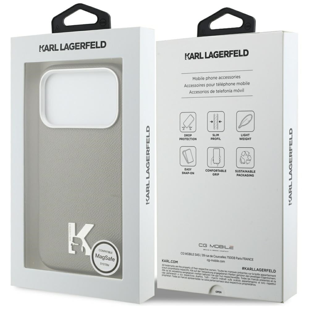 MagSafe Hülle für Apple iPhone 17 Pro, Karl Lagerfeld, Karl Head Logo, Grau