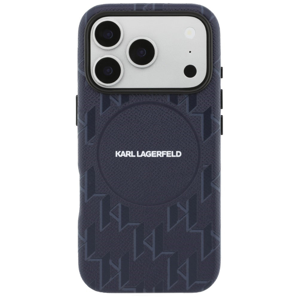 MagSafe Hülle für Apple iPhone 17 Pro, Karl Lagerfeld, KL Monogram Logo, Blau