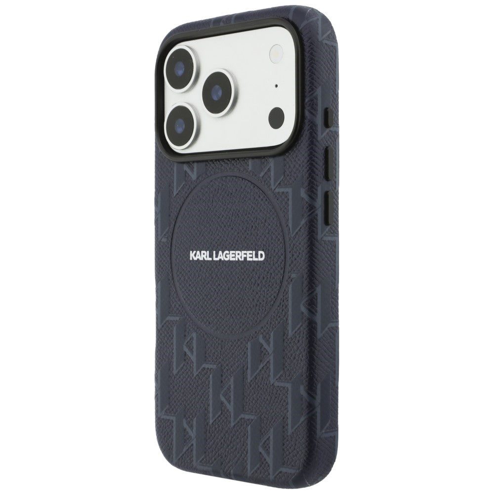 MagSafe Hülle für Apple iPhone 17 Pro, Karl Lagerfeld, KL Monogram Logo, Blau