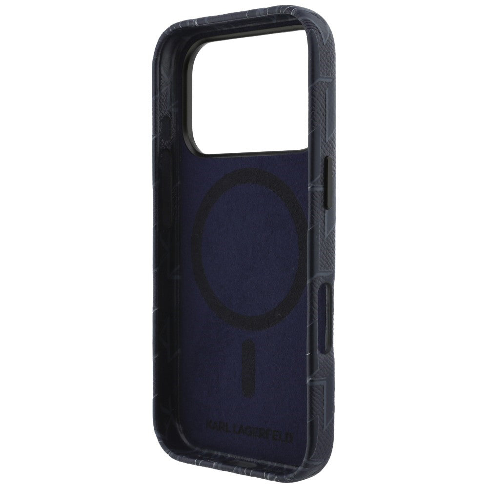 MagSafe Hülle für Apple iPhone 17 Pro, Karl Lagerfeld, KL Monogram Logo, Blau
