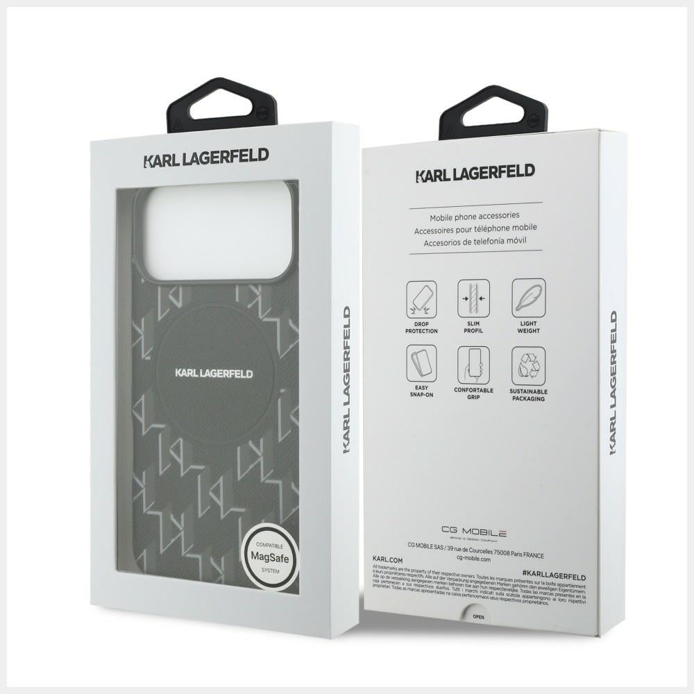 MagSafe Hülle für Apple iPhone 17 Pro, Karl Lagerfeld, KL Monogram Logo, Schwarz