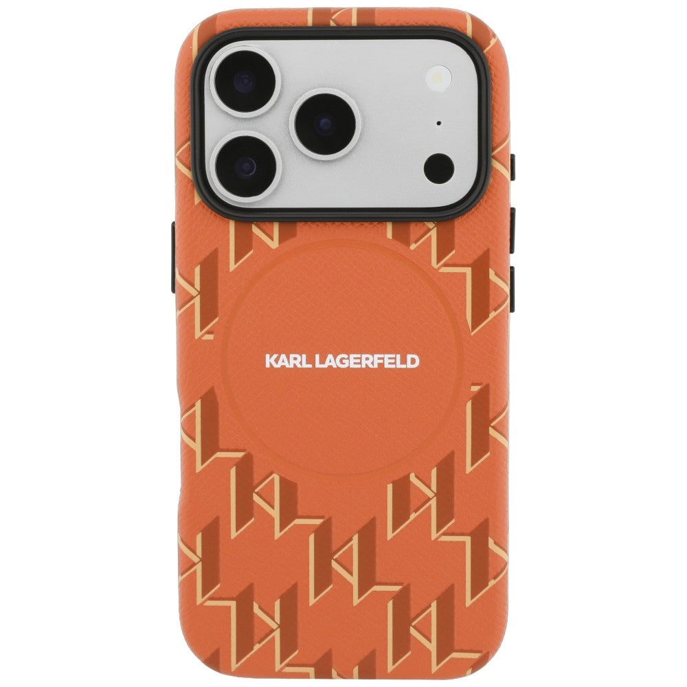 MagSafe Hülle für Apple iPhone 17 Pro, Karl Lagerfeld, KL Monogram Logo, Orange