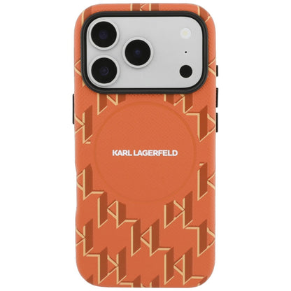 MagSafe Hülle für Apple iPhone 17 Pro, Karl Lagerfeld, KL Monogram Logo, Orange