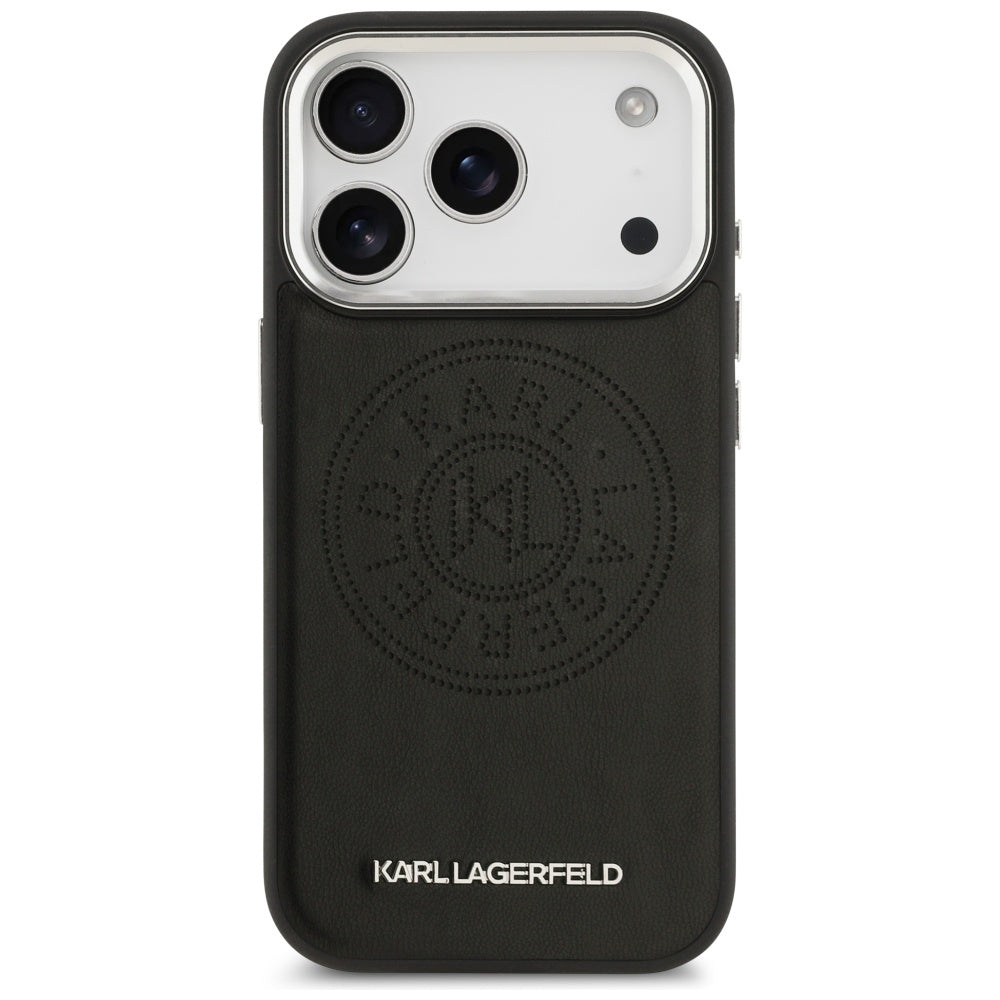 MagSafe Case for Apple iPhone 17 Pro, Karl Lagerfeld, Point & Metal Logo, Black