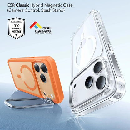 MagSafe Hülle für Apple iPhone 17 Pro Max, ESR, Classic Hybrid Kickstand, Satiniertes Orange