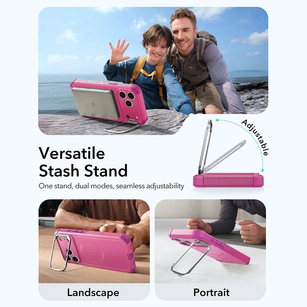 MagSafe Hülle für Apple iPhone 17 Pro Max, ESR, Cyber Armor Kickstand, Rosa