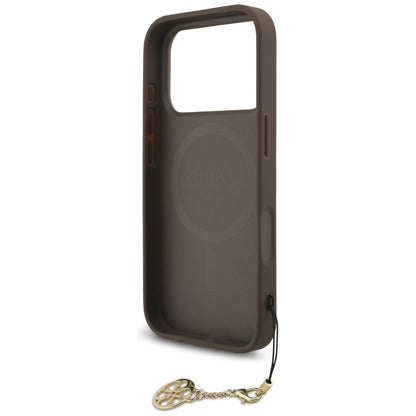 MagSafe Hülle für Apple iPhone 17 Pro Max, Guess, 4G Charm Cradle, Braun