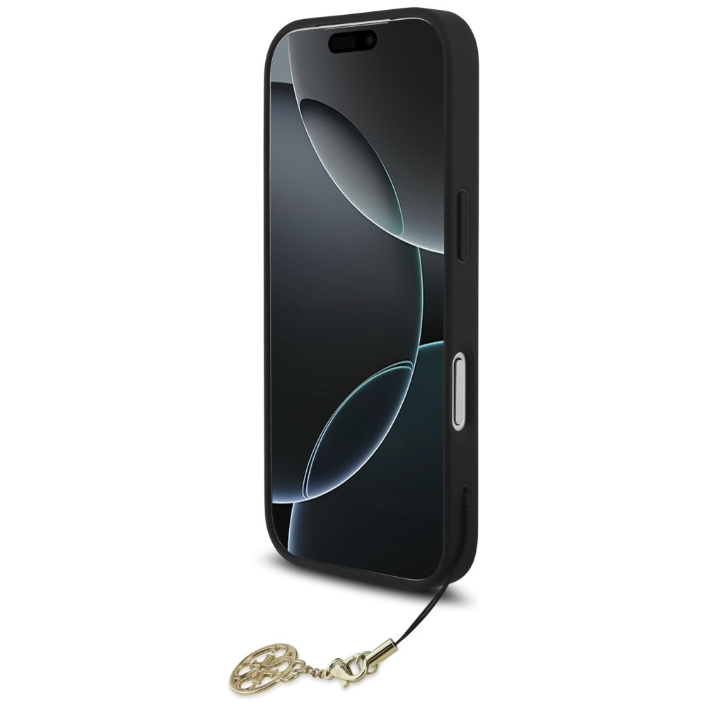 MagSafe Hülle für Apple iPhone 17 Pro Max, Guess, 4G Charm Cradle, Schwarz