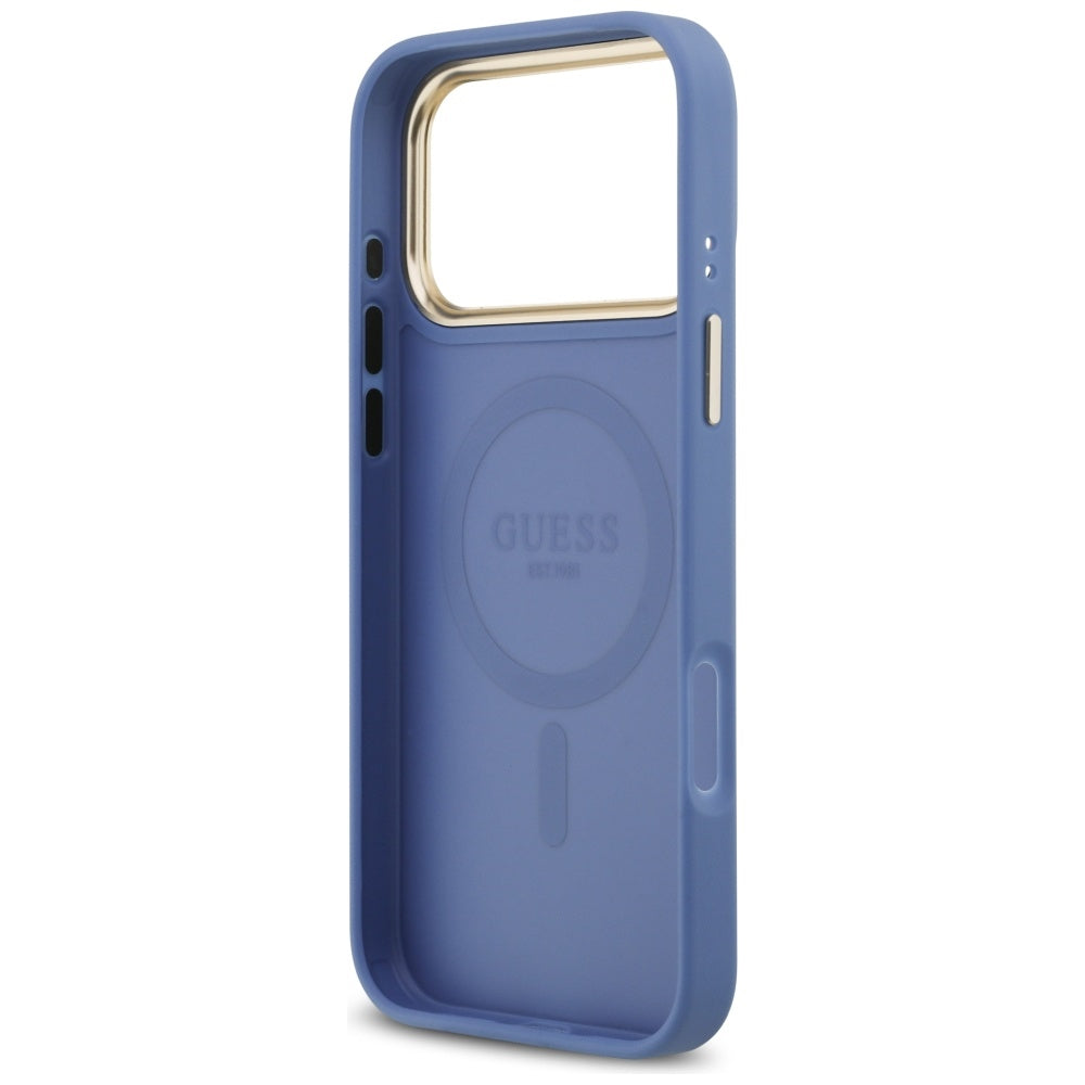 MagSafe Hülle für Apple iPhone 17 Pro Max, Guess, 4G Classic, Blau