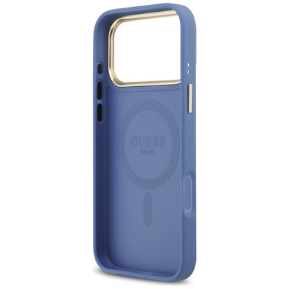 MagSafe Hülle für Apple iPhone 17 Pro Max, Guess, 4G Classic, Blau