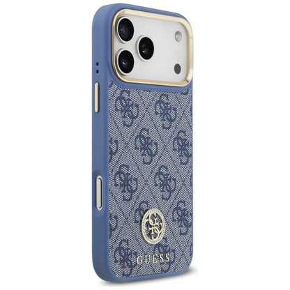 MagSafe Hülle für Apple iPhone 17 Pro Max, Guess, 4G Strass Logo mit großem Band, Blau