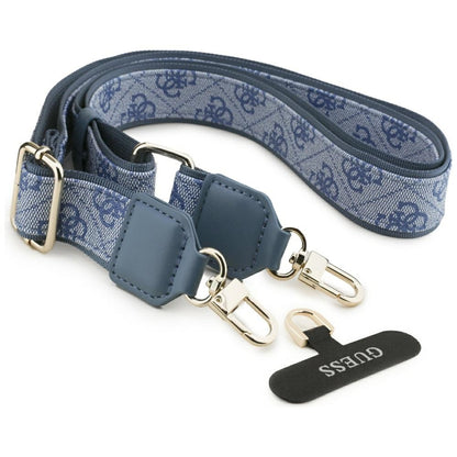 MagSafe Hülle für Apple iPhone 17 Pro Max, Guess, 4G Strass Logo mit großem Band, Blau