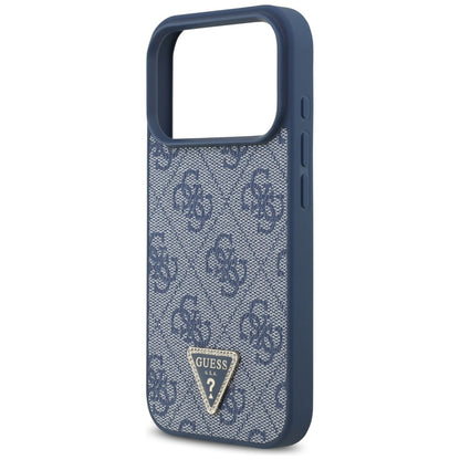 MagSafe Hülle für Apple iPhone 17 Pro Max, Guess, 4G Triangle Strass, Blau