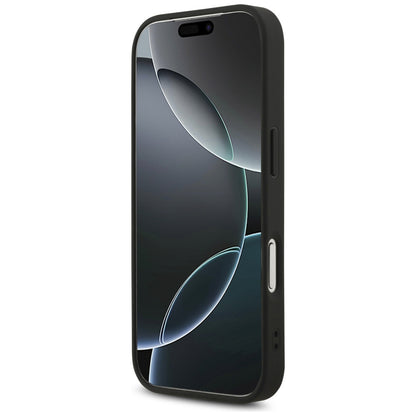 MagSafe Hülle für Apple iPhone 17 Pro Max, Guess, 4G Triangle Strass, Schwarz