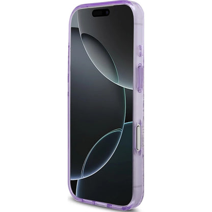 MagSafe Hülle für Apple iPhone 17 Pro Max, Guess, IML Flower & Tonal Circle, Lila