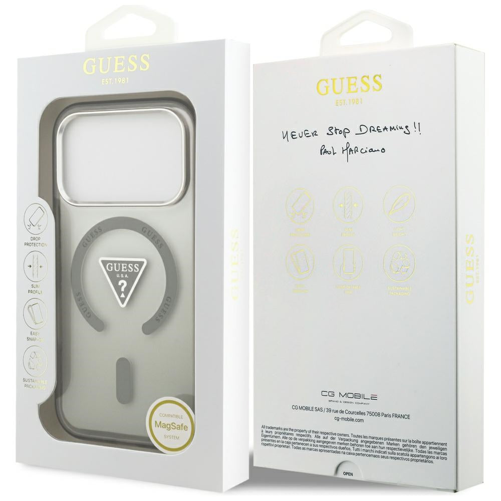 MagSafe Hülle für Apple iPhone 17 Pro Max, Guess, IML Gradient Triangle Logo, Khaki
