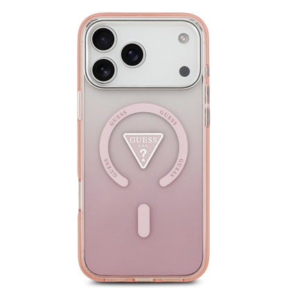 MagSafe Hülle für Apple iPhone 17 Pro Max, Guess, IML Gradient Triangle Logo, Rosa