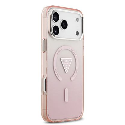 MagSafe Hülle für Apple iPhone 17 Pro Max, Guess, IML Gradient Triangle Logo, Rosa