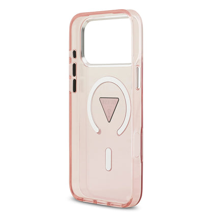 MagSafe Hülle für Apple iPhone 17 Pro Max, Guess, IML Gradient Triangle Logo, Rosa
