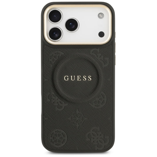 MagSafe Hülle für Apple iPhone 17 Pro Max, Guess, Peony Hot Stamp, Schwarz