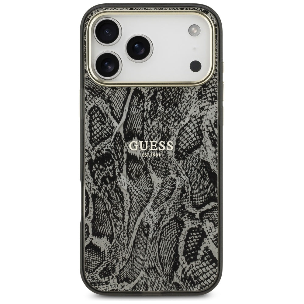MagSafe Hülle für Apple iPhone 17 Pro Max, Guess, Python-Muster, Schwarz