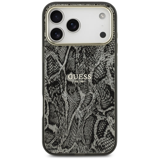 MagSafe Hülle für Apple iPhone 17 Pro Max, Guess, Python-Muster, Schwarz