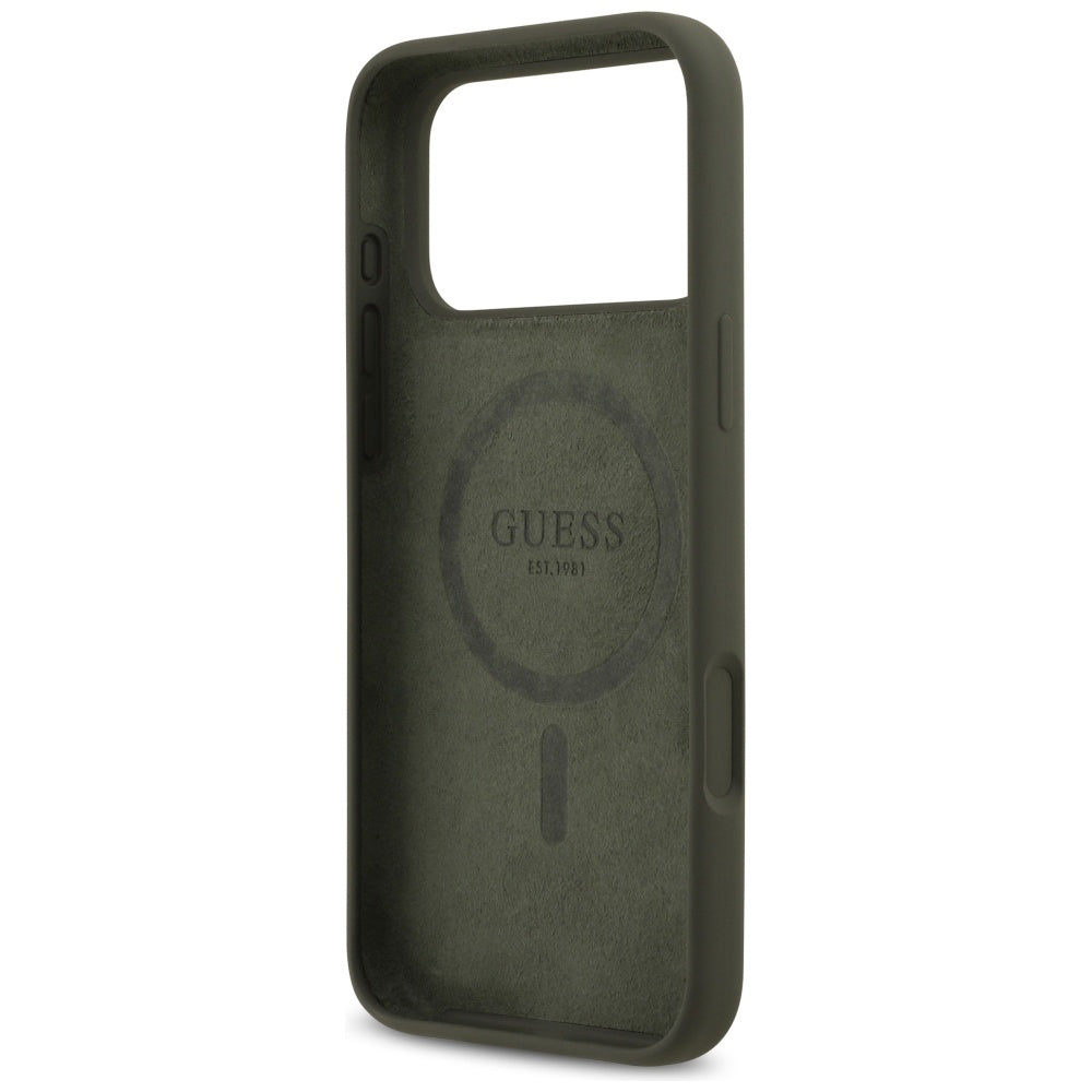 MagSafe Hülle für Apple iPhone 17 Pro Max, Guess, Triangle Logo, Khaki