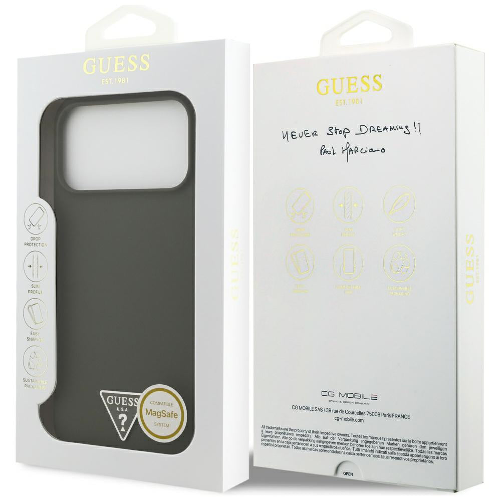 MagSafe Hülle für Apple iPhone 17 Pro Max, Guess, Triangle Logo, Khaki