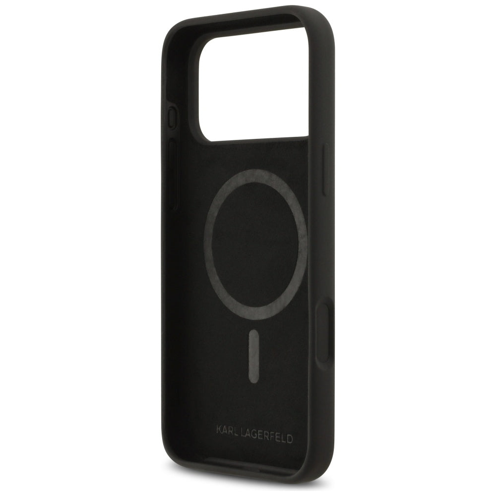 MagSafe Hülle für Apple iPhone 17 Pro Max, Karl Lagerfeld, Heart Sign Logo, Schwarz