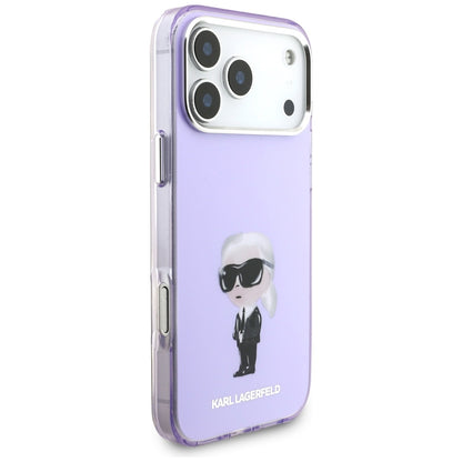 MagSafe Hülle für Apple iPhone 17 Pro Max, Karl Lagerfeld, IML Aquarelle Logo Karl, Lila