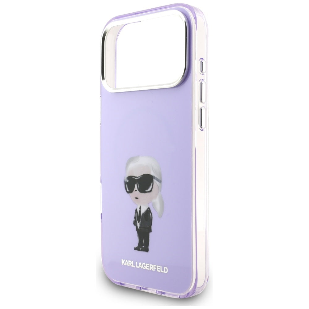 MagSafe Hülle für Apple iPhone 17 Pro Max, Karl Lagerfeld, IML Aquarelle Logo Karl, Lila