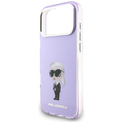 MagSafe Hülle für Apple iPhone 17 Pro Max, Karl Lagerfeld, IML Aquarelle Logo Karl, Lila