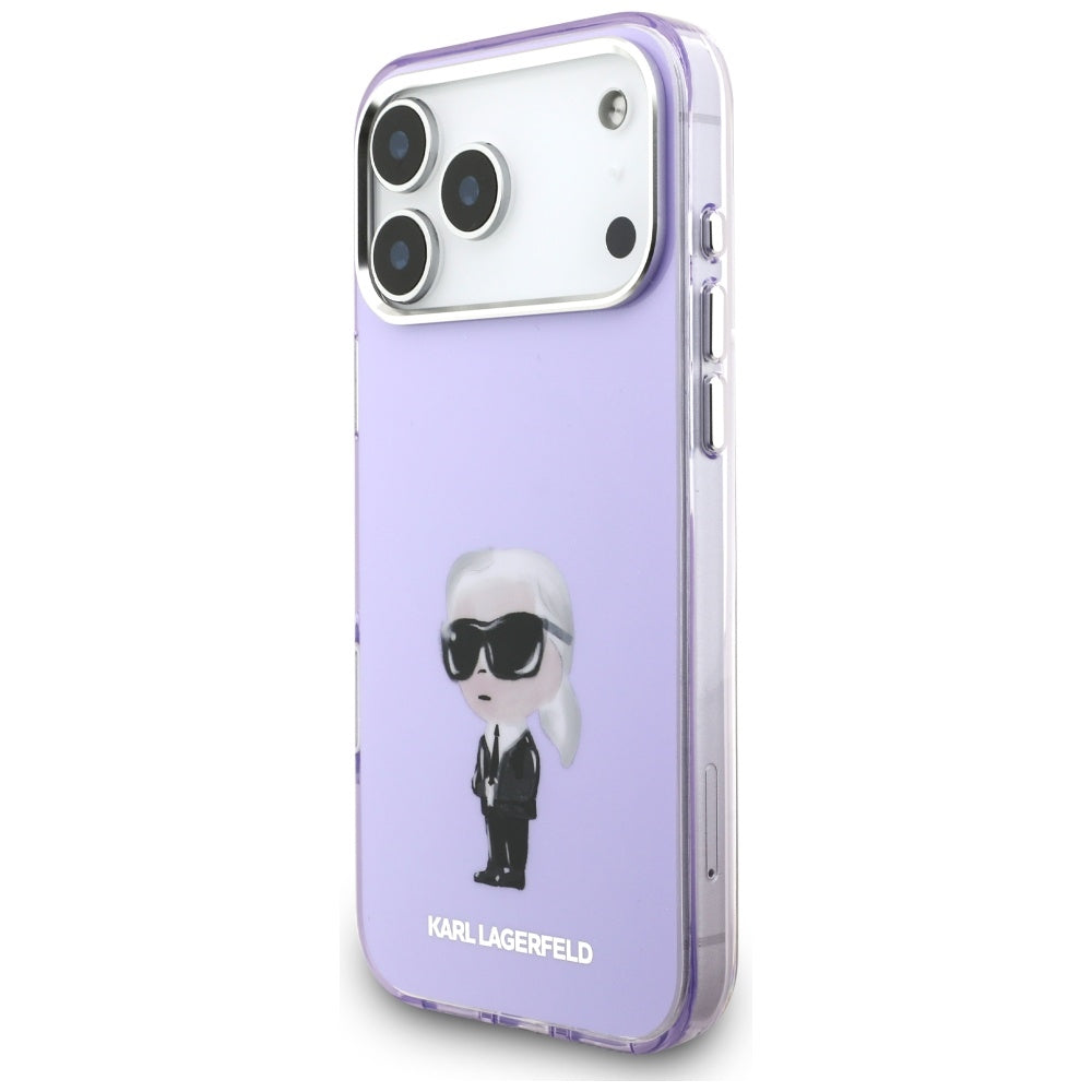 MagSafe Hülle für Apple iPhone 17 Pro Max, Karl Lagerfeld, IML Aquarelle Logo Karl, Lila