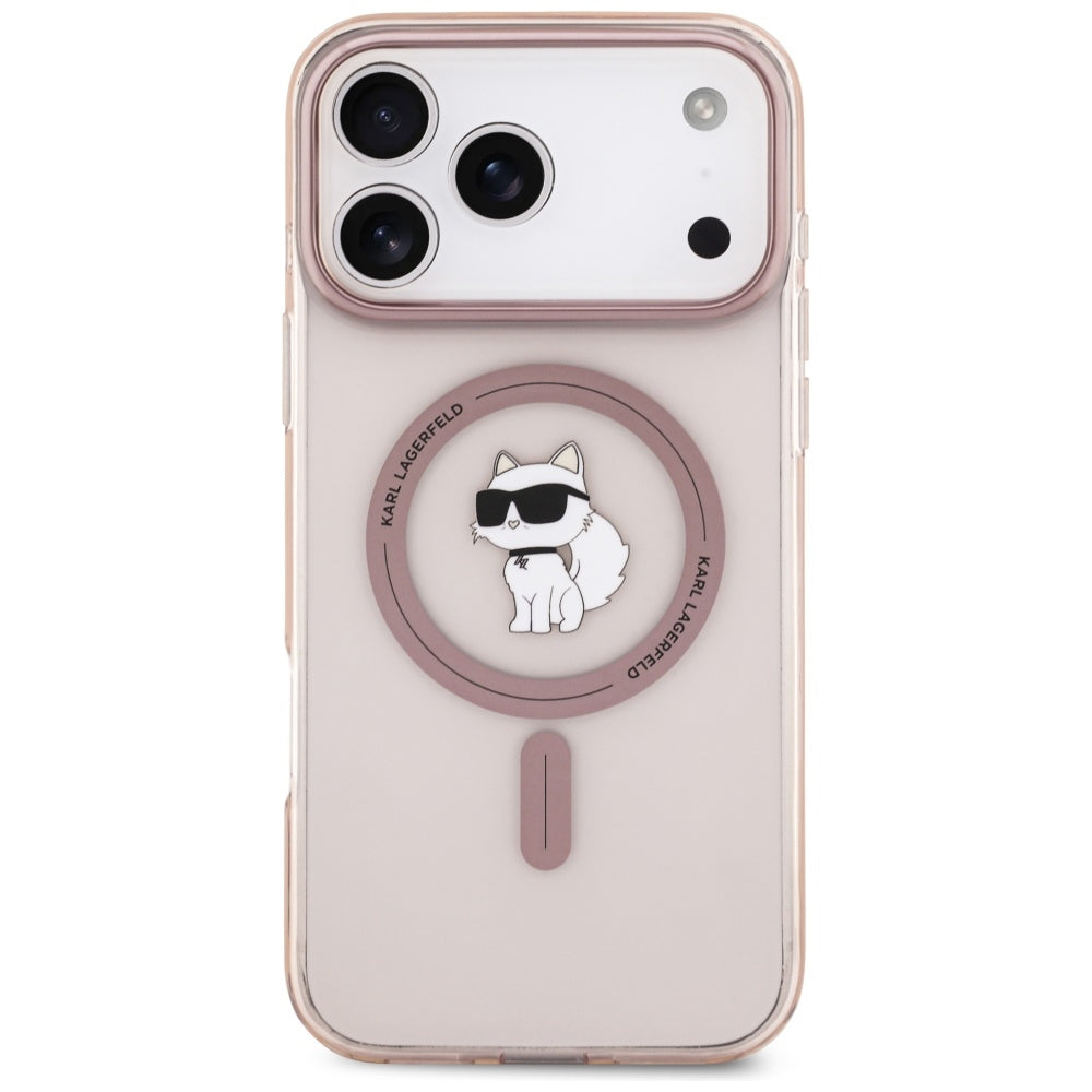 MagSafe Hülle für Apple iPhone 17 Pro Max, Karl Lagerfeld, IML Choupette, Rosa
