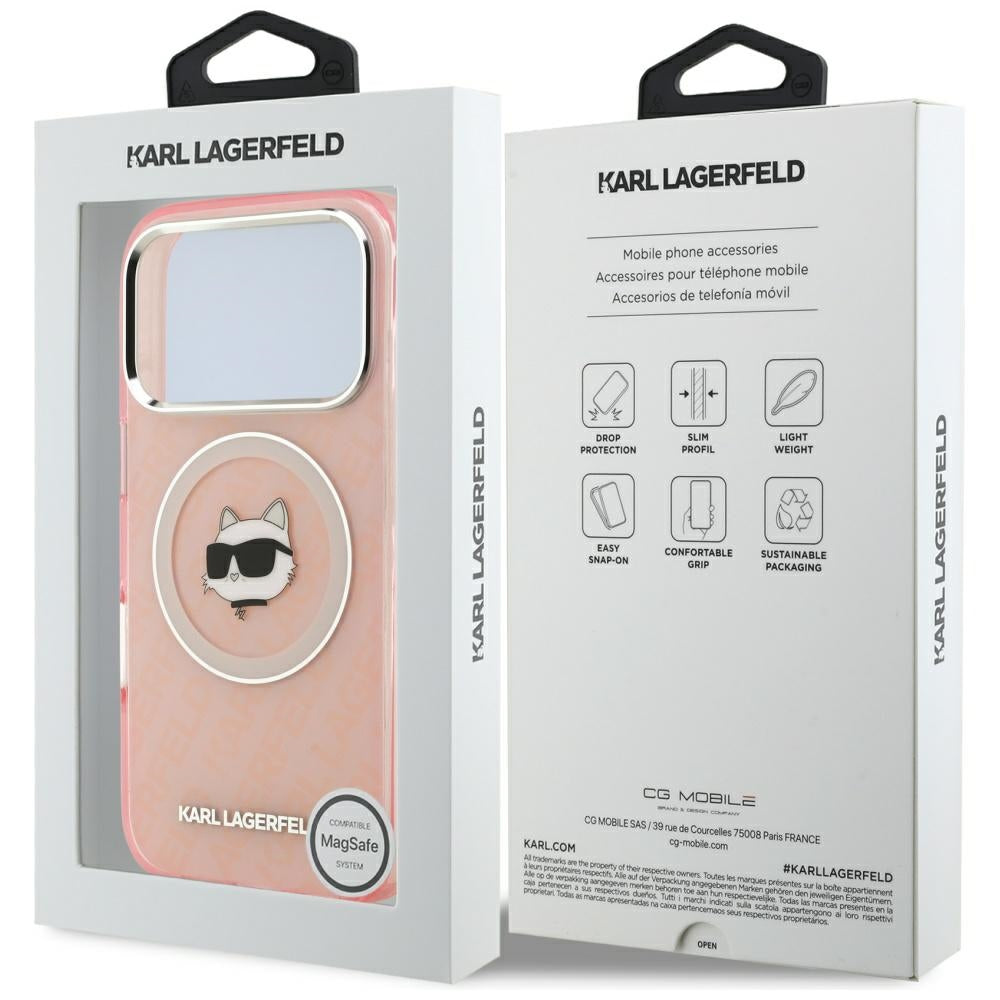 MagSafe Hülle für Apple iPhone 17 Pro Max, Karl Lagerfeld, IML Choupette's Head, Rosa