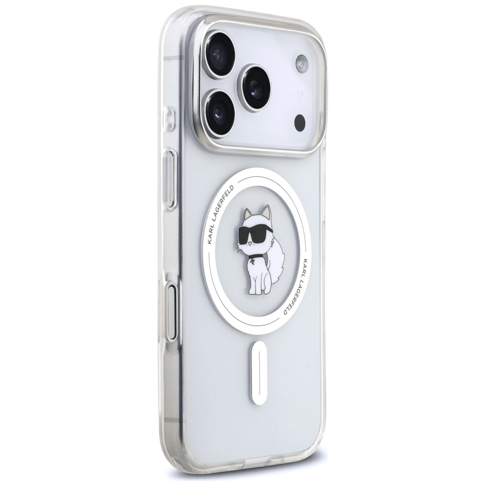 MagSafe Hülle für Apple iPhone 17 Pro Max, Karl Lagerfeld, IML Choupette, Transparent