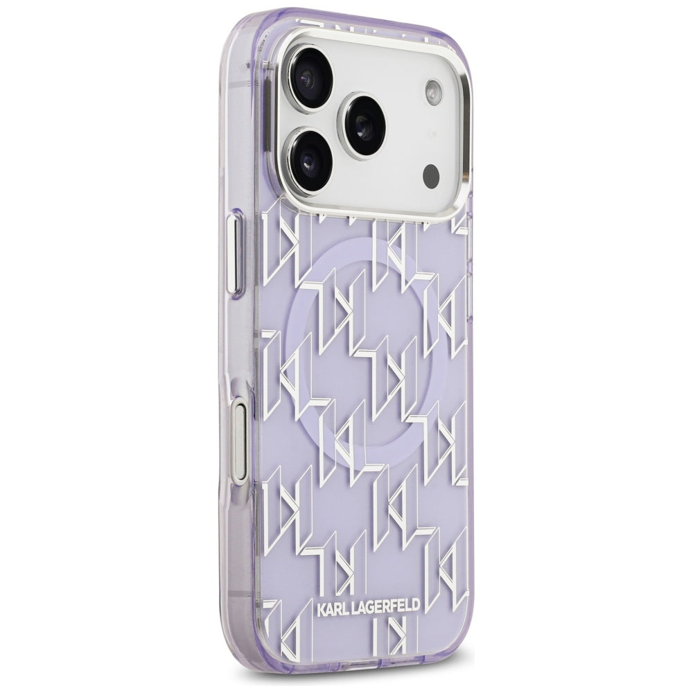 MagSafe Hülle für Apple iPhone 17 Pro Max, Karl Lagerfeld, IML KL Monogram, Lila
