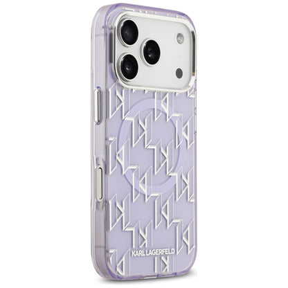 MagSafe Hülle für Apple iPhone 17 Pro Max, Karl Lagerfeld, IML KL Monogram, Lila