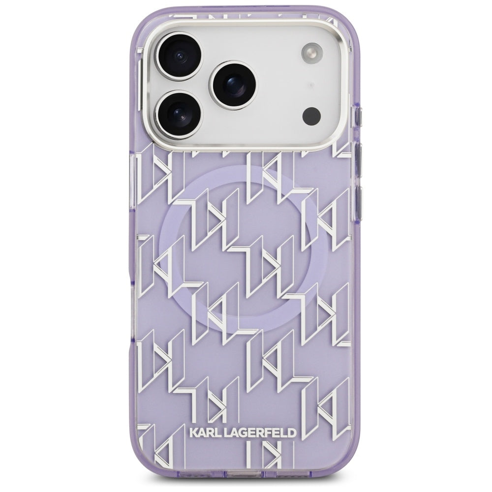 MagSafe Hülle für Apple iPhone 17 Pro Max, Karl Lagerfeld, IML KL Monogram, Lila