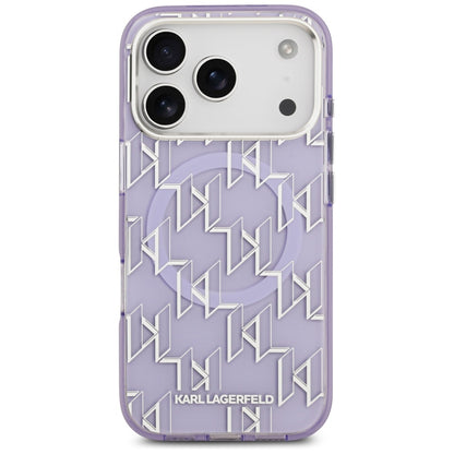 MagSafe Hülle für Apple iPhone 17 Pro Max, Karl Lagerfeld, IML KL Monogram, Lila